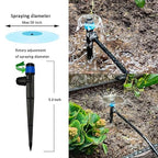 Drip Irrigation System with Water Timer Auto Watering System for Garden 5/16“ID and 1/4 Inch Pipe 162ft Adjustable Spray Kit, for Greenhouse, Garden, Lawn, and for Potted Plants