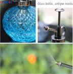 OFFIDIX Glass Plant Mister, 300ML Vintage Spray Bottle Plant Spritzer with Top Pump Fine Mist,Small Decorative Watering Can for Indoor Outdoor Succulent and Other Live Plants (Light Blue)