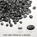 RITOLLO 6lb Black Pebble Rocks 3/8-1 Inch Polished Natural Aquarium Gravel Decorative Fish Tank Rocks Garden Landscaping Decor