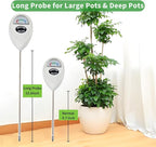 Soil Moisture Meter, Long Probe Soil Moisture Monitor for House Plants, Soil Hygrometer Moisture Sensor for Indoor & Outdoor, Garden, Farm, Lawn Plant Care, No Battery Needed(White)