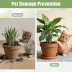 Catcan Plant Pot Soil Covers, 4Pcs 15.7 Inch Animal Barrier Protectors for Indoor Outdoor Potted Plants, Includes Scissors, Marker, Plant Labels & Ground Pegs