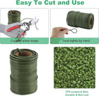 TELENT OUTDOORS 101 Feet Soft Plant Ties Dark Green Plant Twist Ties, Plant Ties for Support. Gardening Supplies for Plants Office Home Organization 3mm Diameter