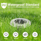 4.6 Inch Diameter Solar Ground Lights, Waterproof Solar Garden Lights, Outdoor Garden Waterproof Bright in-Ground Light, Landscape Lighting for Pathway,Yard,Lawn,Patio,Walkway (4 Pack White Light)