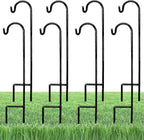 AshmanOnline Ashman Shepherd's Hooks 35 Inch (8 Pack), Black, Made of Premium Metal for Hanging Solar Lights, Bird Feeders, Mason Jars, Christmas Lights, Lanterns, Garden Stakes and Wedding Décor.