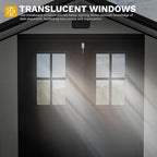DWVO Outdoor Storage Shed 6x4.4 FT Plastic Garden Tool Shed with 2 Windows, Double-Wall Outside Shed for Lawn Mower, Garden Tool for Backyard, Lawn, Patio