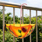 Plant Umbrellas for Outdoor Plants, Farmhouse Umbrella Shaped Wall Hanging Planter – Metal Iron Art with Drainage Holes, No-Drill Rustproof Flower Pot for Yard, Patio, Balcony