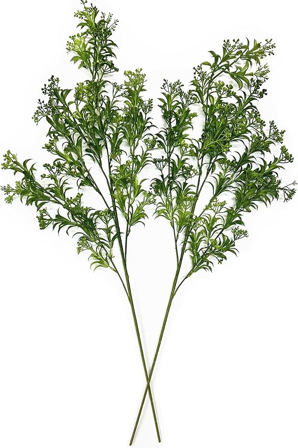 Fake Plants Artificial Plant Simulation Thorn Leaves Shrubs Tall 31 Inch, Faux Persian Flowers Plastic Boston Greenery Bushes Flexible Branches for Indoor Decor Outdoor Wedding Party Decoration 2 Pack