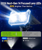 LETMY Solar Lights Outdoor Waterproof IP65, Solar Spot Lights Outdoor With 14 Big LEDs, 2-in-1 Wall Lights & 2 Modes Solar Powered Landscape Spotlights for Garage Pathway Yard Decor Garden Gift 2 Pack