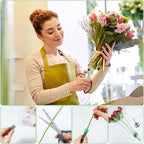 150 Pcs Floral Water Tubes with Rubber Caps Floral Picks Green 6 Inch Extendable Vials Fresh Stem Cut Flower Water Tubes Leak-Proof and Portable Arrangements Supplies for Flower Stem Florist Supply