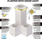 LeGrow Indoor Planter with LED Grow Light, Automatic 12 Hours Timer, 7 Days Watering-Free, 2 Self Watering Pots for Small Plants, Home Decor & Office Desktop, White