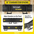 Garage Tool Organizer Wall Mount, 48" Heavy-Duty Metal Wall Organizer, 3 Rails with 6 Adjustable Hooks, Garden Storage Rack for Organization Sturdy Tool Hanging Holder for Shovel Shed Yard
