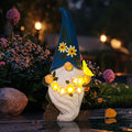 DKJOCKY Gnome Garden Decor Statue with Solar Light Lantern, Funny Waterproof Resin Figurine Outdoor Decorations for Yard Patio Lawn Balcony Porch, Birthday Gifts for Women Mom Grandma