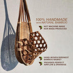 Handmade 100% Thai Bamboo Hanging Orchid Basket – 4 Inch, 5 Inch, 6 Inch (Triple Set)
