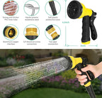 25FT Water Hose, Heavy Duty Stainless Steel Garden Hose with 10 Function Nozzle, Lightweight Metal Hose, No Kink, Leak-proof, Puncture Resistant for Yard, Outdoor, RV