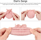 BQUBO Baby Turban Hats and Mittens Set Newborn Infant Hospital Hats Caps with Bows for Baby Boys Girls 0-12 Months