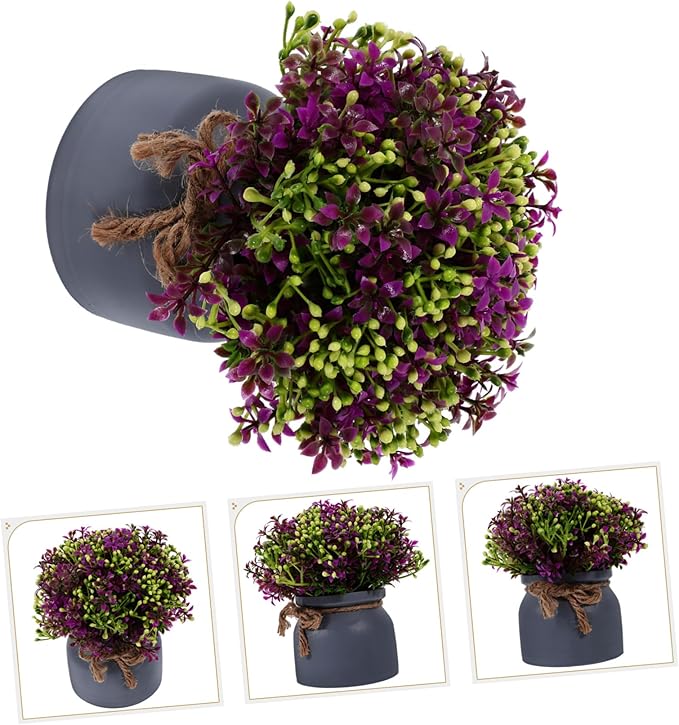 Small Potted Fake Orchid Bonsai Flower Pot Plant Decor Home Office Greenery