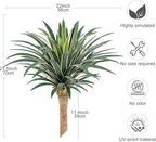 Artificial Agave Plant 27.55Inch UV Resistant Faux Agave Plant Outdoor Large Fake Plants Indoor Realistic Artificial Plants Without Pot for Outdoor Patio Garden Indoor Home Decor (2 Packs)