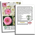 Blushing Bride Mix Zinnia Seeds (Zinnia elegans) – 200+ Heirloom Non-GMO Seeds by Isla’s Garden Seeds, Soft White & Pink Blooms, Elegant Cut Flowers, Long Blooming, Garden Gift Idea