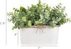 Dahey Fake Eucalyptus Plants Indoor for Farmhouse Home Decor Artificial Faux Plants in Rustic Rectangular Pots Table Centerpiece for Bathroom Office Living Room Shelf Laundry Decor, 7" L x 4" H