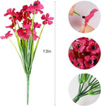 AmyHomie 20 Bundles Artificial Flowers for Outdoor Outside Spring Summer Decoration UV Resistant Faux Flowers No Fade Fake Plastic Plants Garden Porch Window Box Decorating (Fuchsia)