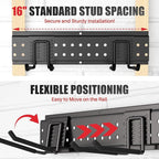 Garage Tool Organizer Wall Mount 64 inches with 13 Adjustable Heavy-Duty Hooks, Garage Organization, Garden Tool Storage Rack, Yard, and Shed, Holds Up to 520 lbs