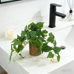 Artificial Plant Indoor Fake Pothos with Pulp Pot, Fuax Potted Plant for Home, Office, Desk, Shelf, Living Room, Bedroom&Balcony Décor (1)