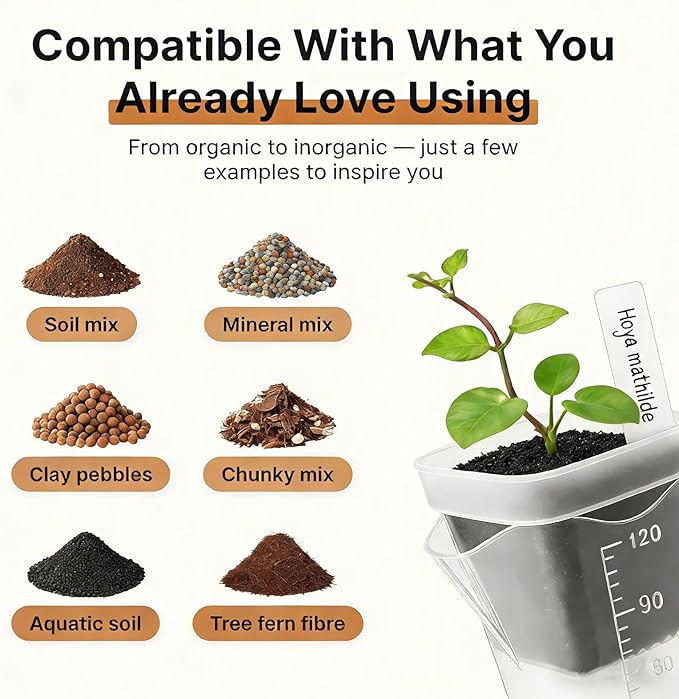 12 Pack 2.5"/2" Mini Clear Self Watering Pots for Indoor Plants with 2 pcs Transplanting Tool, Small Plastic Propagation Pots for Plants, Water Level Indicator,Drainage Hole,12 Plant Labels