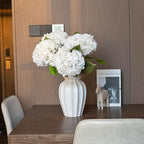 DUYONE 4PCS Artificial Flowers Large Hydrangeas Flowers Latex Bouquet for Wedding Bridal Office Home Party Decoration (4Pcs White)