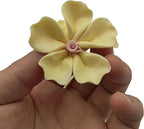 10 PCS 3D Flower Ceramic Tiles,1.6" Handmade Procelain Ceramic Flowers for Artwork,Fish Tank,Vases,Living Room, Dining Table,Office, Home Floral Decor (Single-Flowered Light Yellow)