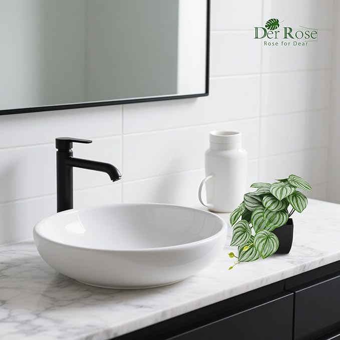 Der Rose 4Pcs Small Fake Plants Black Artificial Mini Faux Plants for Bathroom Office Desk Shelf Table Accessories Decor Indoor