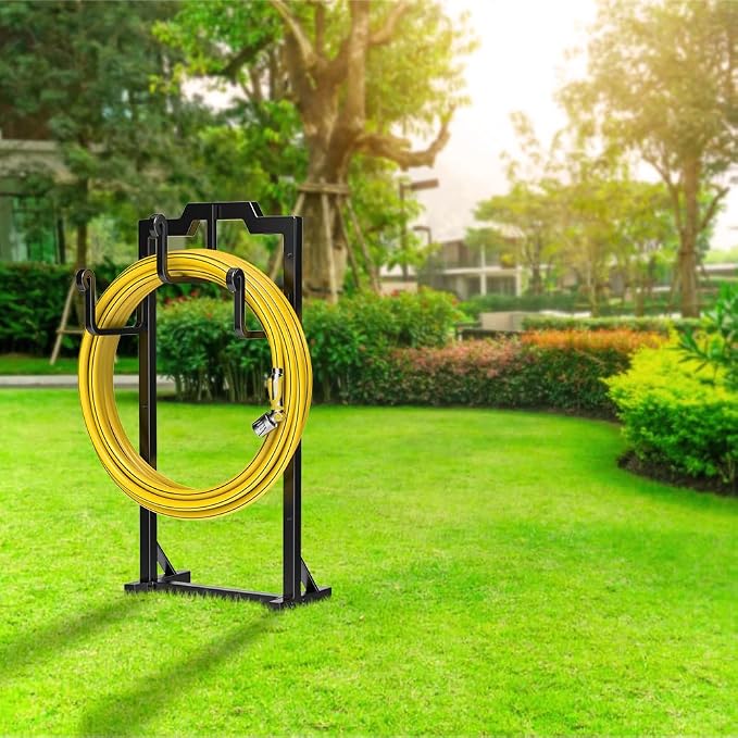 Skycarper Garden Hose Reel Holder Water Hose Hanger Organizer Stand,Black