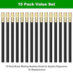 Brass Misting Nozzles for 5/16 Inch Drip Irrigation Tubing, 360° Adjustable Rotating Sprayers for Garden, Greenhouse & Outdoor Cooling, 15 Pack