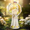 Solar Angel Outdoor Garden Decor Statues - 11.5 inches Angel Figurines Outdoor Sculptures with Succulent, Garden Statues for Outside, Patio, Balcony, Lawn Ornaments or Housewarming Gift