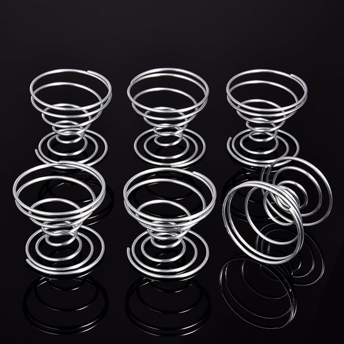 Shappy 6 Pieces Air Plant Holder Air Plant Live Holders Outdoor Stainless Steel Tillandsia Base Container Display Rack for Tropical Home Desktop Office Decoration Supplies, Silver