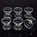Shappy 6 Pieces Air Plant Holder Air Plant Live Holders Outdoor Stainless Steel Tillandsia Base Container Display Rack for Tropical Home Desktop Office Decoration Supplies, Silver