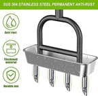 Dolibest Lawn Coring Aerator, Manual Grass Aerating Tool with Stainless Steel Soil Core Storage Tray, 4 Stainless Steel Corer Plug Aerator Tool, Garden Tool & Clean Hand Tool, Improve Lawn Health