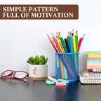 Funnymoom 6 Pcs Inspirational Succulent Pot Bulk Teacher Appreciation Gift Floral Ceramic Planter with Bamboo Tray Thank You Gifts for Volunteer Coworker Employee Office, Plant Excluded (Classic)