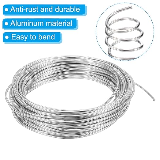 PATIKIL 2mm Bonsai Training Wire, 1 Roll Floral Wire Stems Anodized Aluminum Tree Wire 32.8 Feet Total for Gardening Branch Fixing, Silver