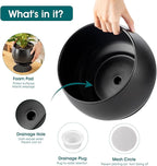 vancasso 3-Pack Ceramic Plant Pots, 7.3/9.6/11.6 Inch Indoor Planters with Saucers & Drainage Hole Planter pots for Indoor Plants and Flower, Black