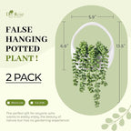 Der Rose 2 Packs Fake Hanging Plants Succulents with Strings Artificial Plants Indoor Outdoor for Boho Wall Decor