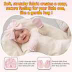 8 Sets Newborn Baby Girl Hats & Mittens, Cotton Preemie Hospital Bow Cap, No Scratch Gloves,Infant Beanies 0-3 Months