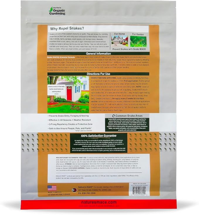 Nature’s Mace Snake Mace, Snake Repellent Granules for Yard, Outdoor Use, Keep Away Reptiles, Home, Garden, Granular Deterrent, Plant Friendly, Pet Safe, Fast Acting, 400 Ounce (Pack of 3)
