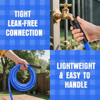 Heavy Duty Garden Hose 75 ft, Non-Expanding Flexible Water Hose, Kink Resistant Lightweight Hybrid Hose, Leakproof Hose Male to Female Fittings