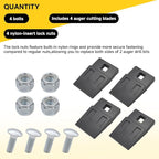 (4-Pack) 3 Point Auger Teeth Cutting Edge Replacement for Most Heavy Duty 3 Point Tractor Post Hole Digger Augers Bit Teeth Parts,with Bolts and Built-in Nylon Lock Nuts,3.2" x 2"