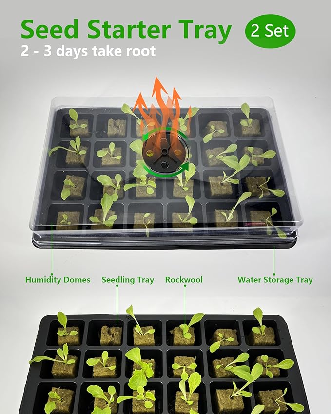 Hydroponics Tower Growing System，45 Pods Vertical Indoor Garden，360° Full-Spectrum Lights, Automatic Water Circulation System，Suitable for Leafy Greens and Herbs，Include Seed Starter Tray