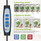 Kullsinss Grow Lights for Indoor Plants, 80 LEDs Full Spectrum Plant Grow Light with 2 Mounting Options, 6/12/16H Timer, 3 Spectrum Modes, 37 in Height Adjustable Desk Growing Lamp (Black/2-Pack)