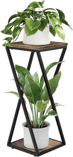 Bamworld Tall Plant Stand Indoor Corner Plant Shelf Tiered Plant Stand Wood Plant Table Heavy Duty Flower Pot Stands Metal Plant Holder for Living Room Bedroom Hallway(Brown)