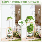 KMOTASUO 2 Tier White Plant Stand Indoor for Large Tall Heavy Duty Planter, Multiple Sturdy Metal Flower Corner Rack for Narrow House Floor, Iron Vertical Level Round Orchi Holder Organizer, Modern