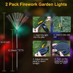 SUNNEST Solar Lights Outdoor, 150 LED Firework Light with 8 Modes Solar Garden Light for Yard Outside Fairy Lights Decor for Pathway Flowerbed Planter Balcony Patio Garden Decor (2 Pack 300LED)