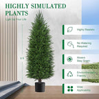 AOKIIE 6FT Artificial Topiary Cedar Plants Outdoor, Faux Pine Trees UV Resistant and Potted, 72 Inch Tall Fake Shrubs Evergreen for Front Porch Decor Set of 2